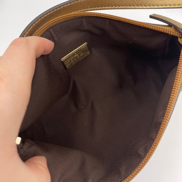 Gucci Brown GG Canvas Baguette cloth monogram brown handbag womens - Picture 10 of 10